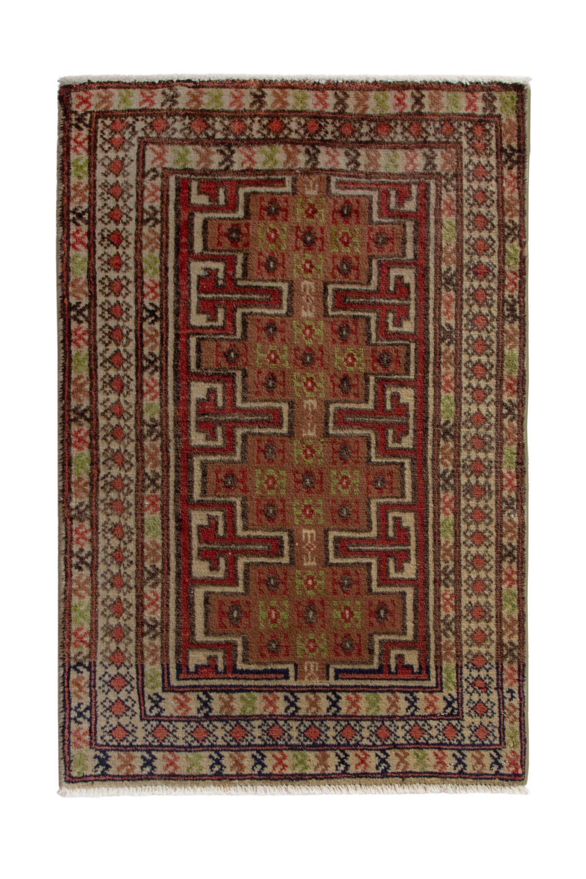 5273, Persian Torkaman Mini Rug
