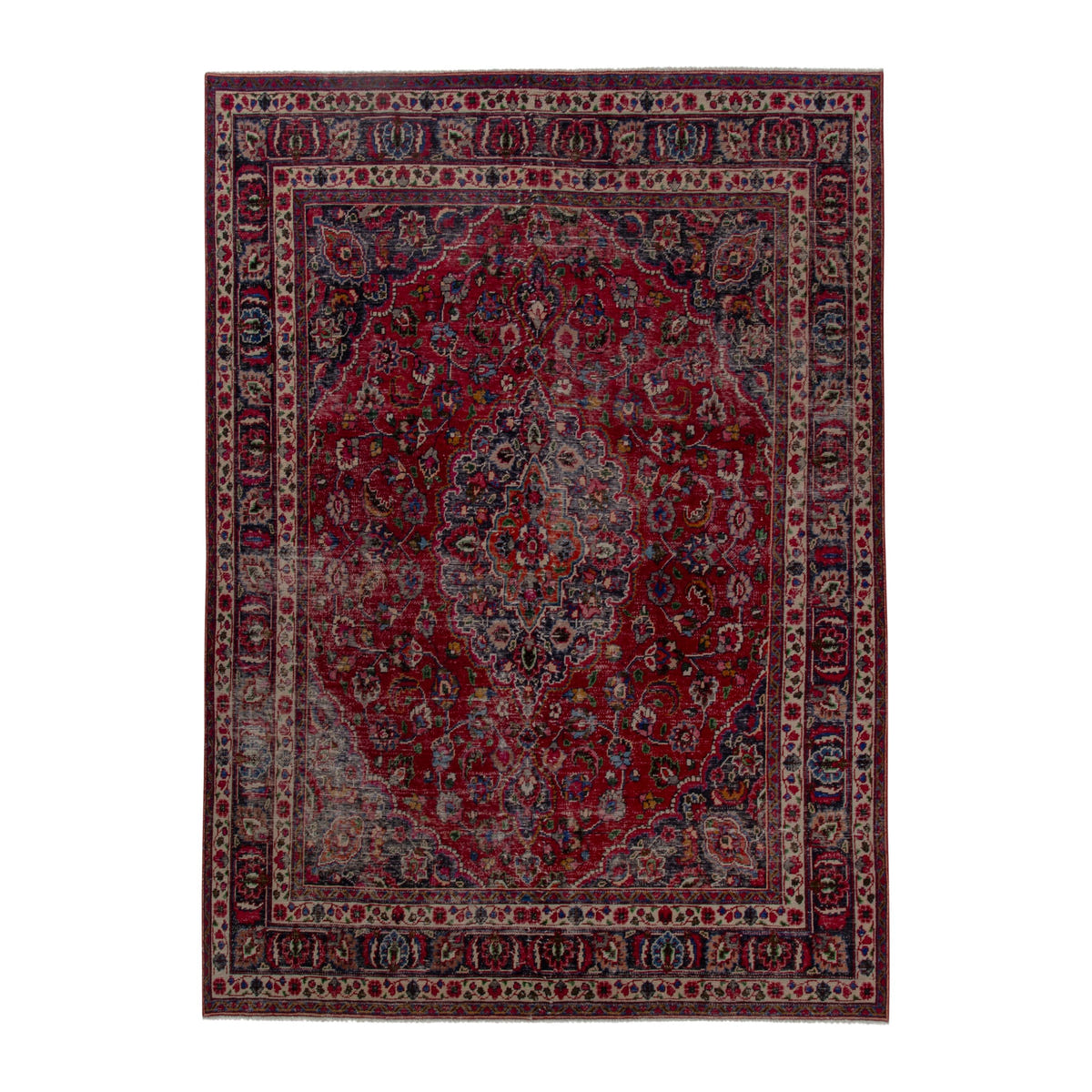 Persian Mashhad oversized rug in deep red and burgundy, 8'8" x 11'6"