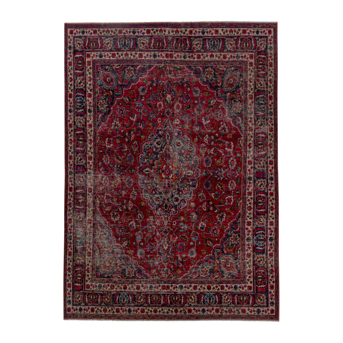 Persian Mashhad oversized rug in deep red and burgundy, 8'8" x 11'6"