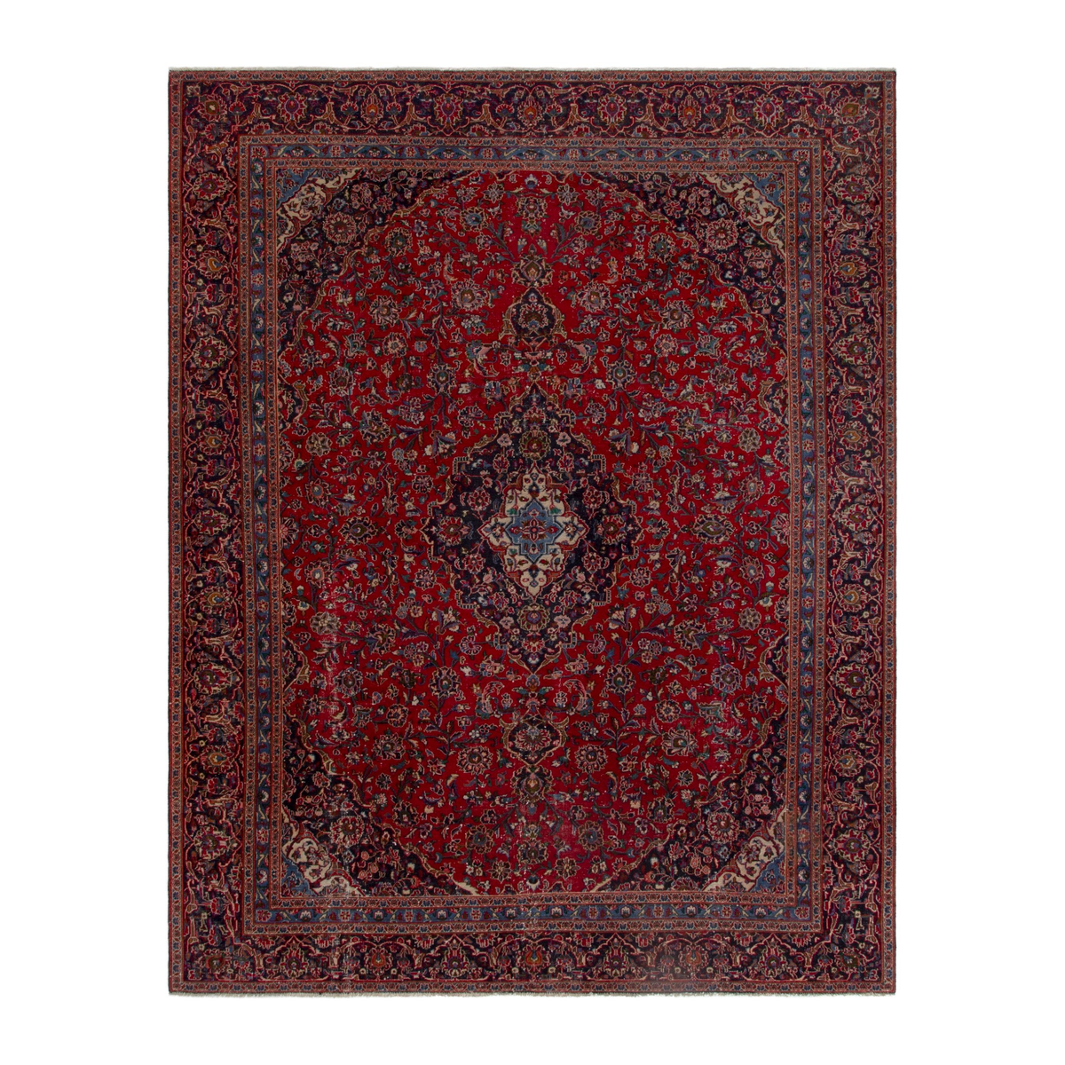 Persian Mashhad oversized rug in deep red and burgundy, 8'10" x 11'9"