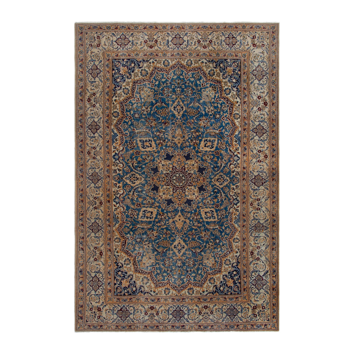 Persian Nain oversized rug in brown, 8'4" x 12'3"
