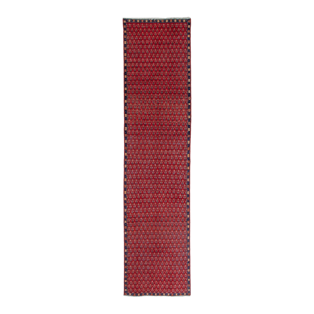 Persian Botteh runner rug in deep red and faded red, 2'9" x 11'2"