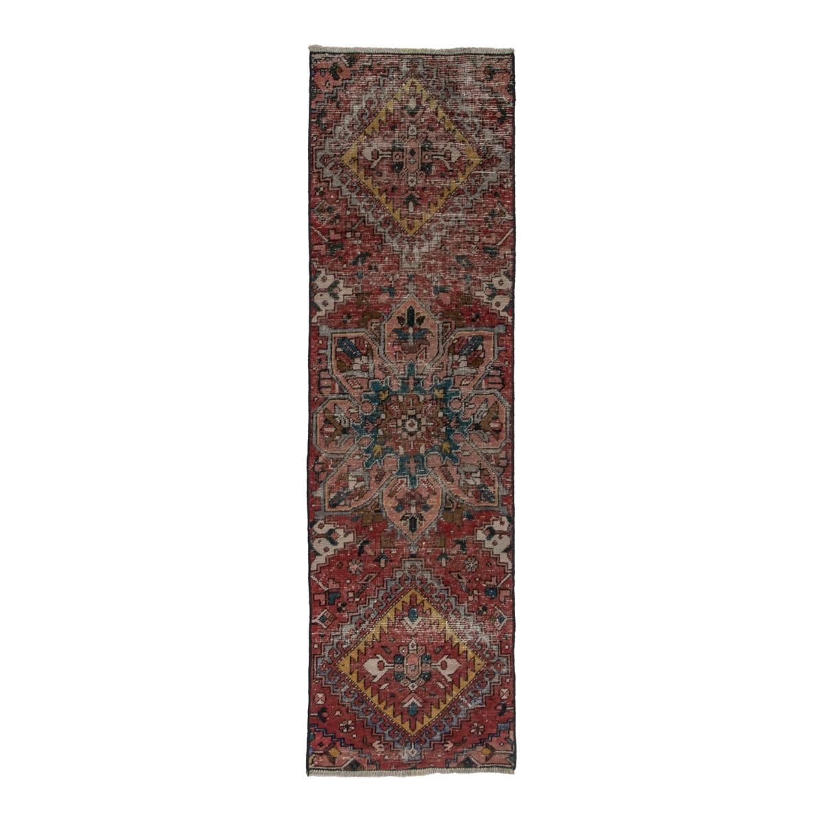 Persian Azerbaijan runner rug in rust and deep red, 2'4" x 7'8"