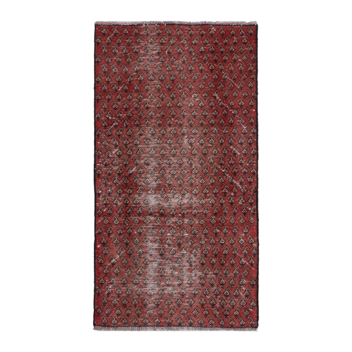 Persian Arak accent rug in burgundy and faded red, 2'3" x 4'1"