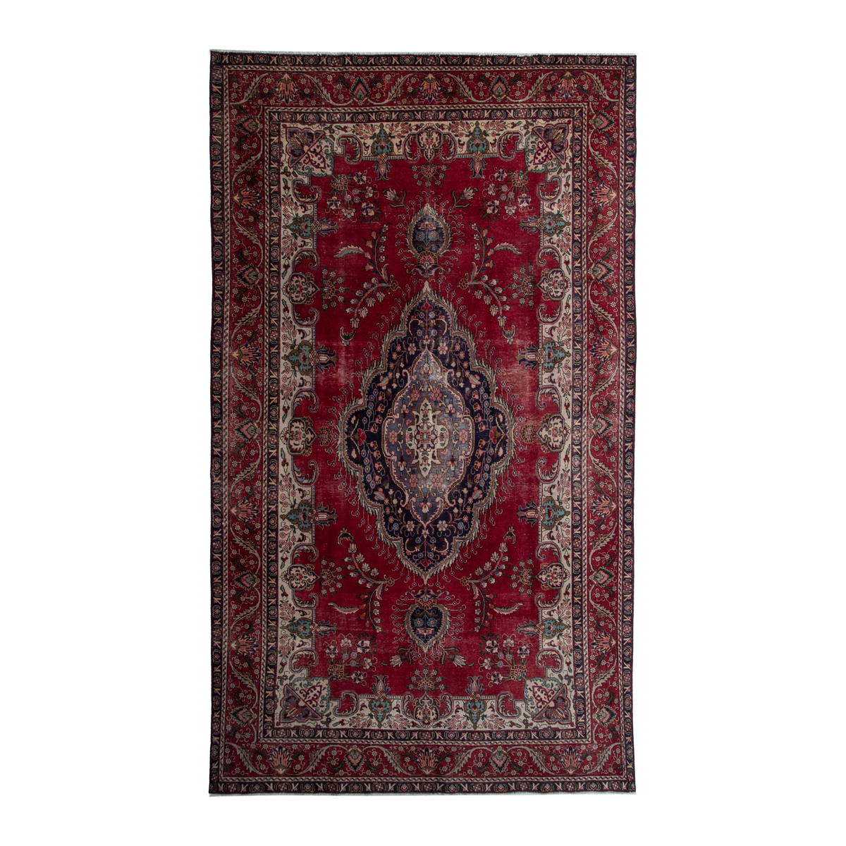 Persian Tabriz oversized rug in deep red and burgundy, 9'8" x 15'11"