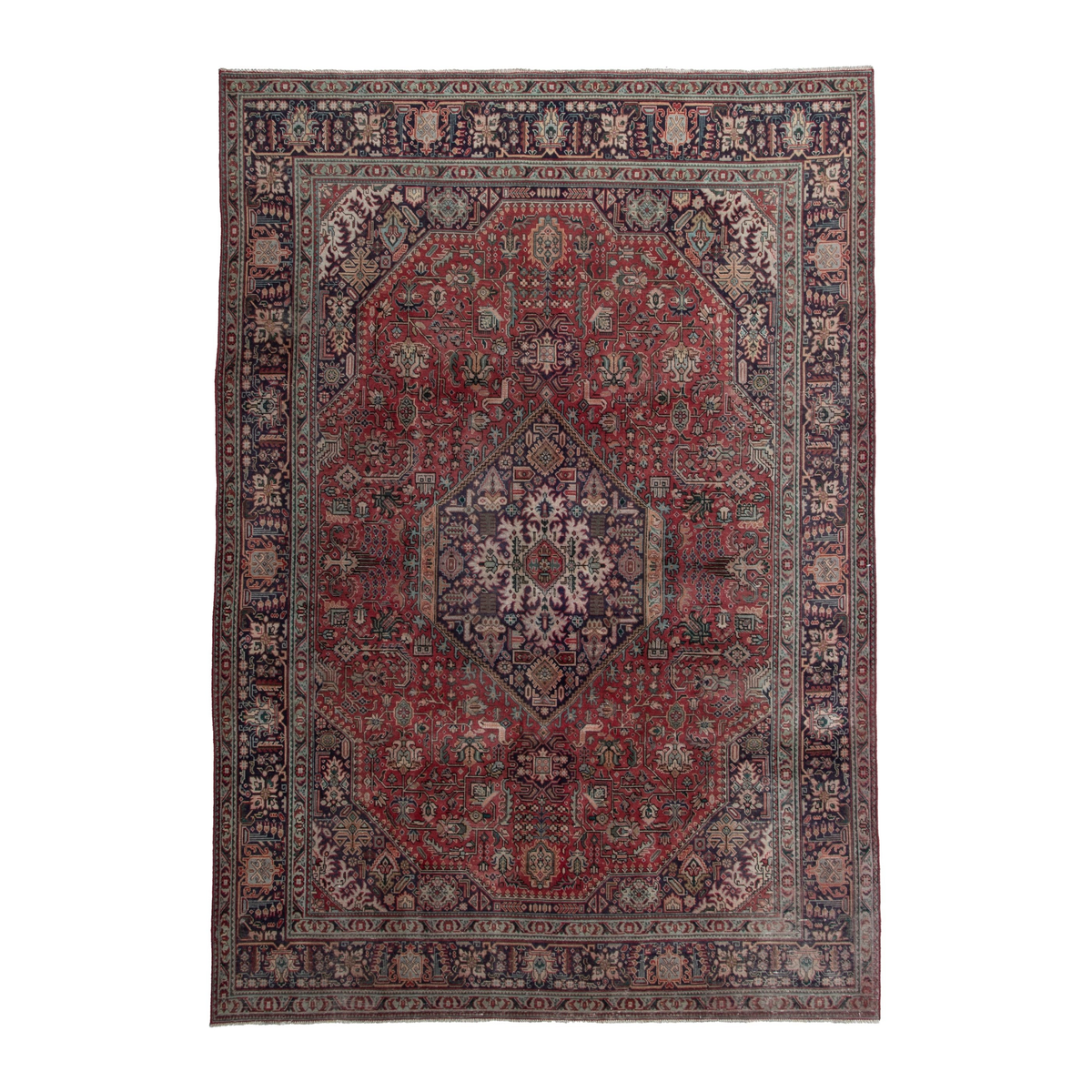 Persian Tabriz oversized rug in faded red and burgundy, 8'2" x 11'6"