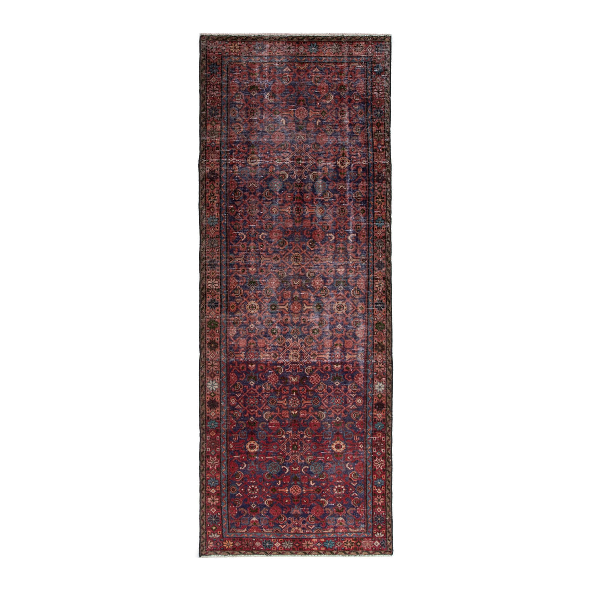 Persian Mahal runner rug in burgundy and deep red, 3'8" x 10'3"