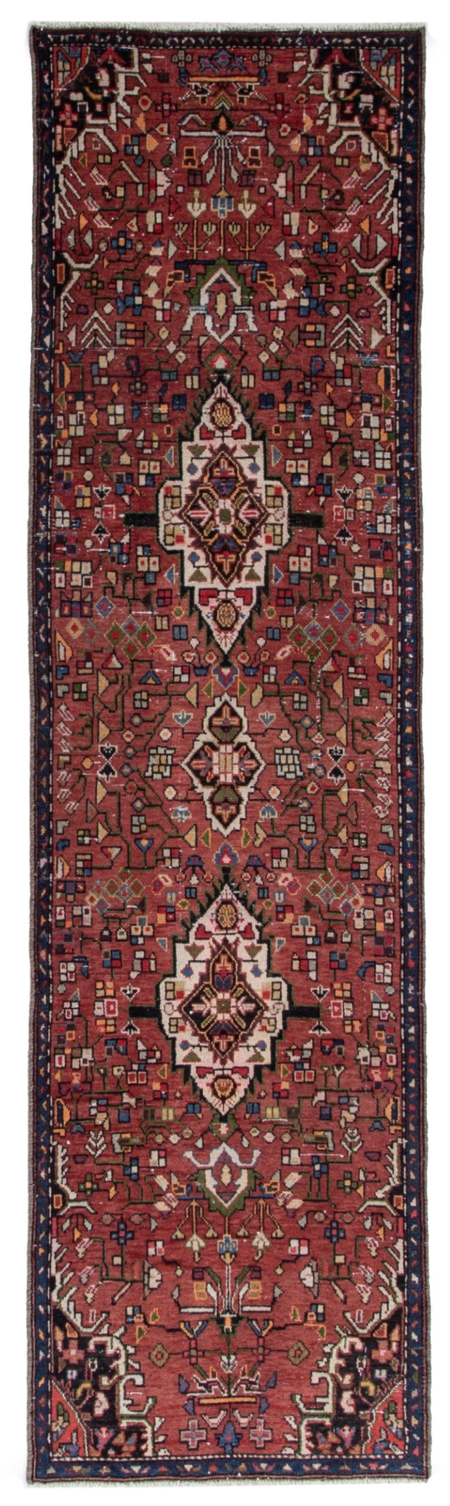 5637, Persian Hamadan Runner Rug