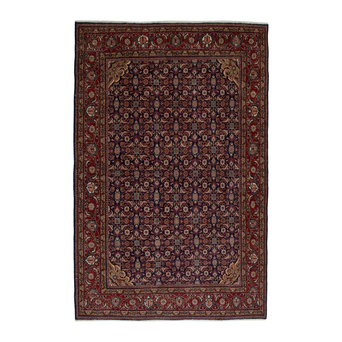 Persian Mahal oversized rug in navy and deep red, 9'1" x 12'10"