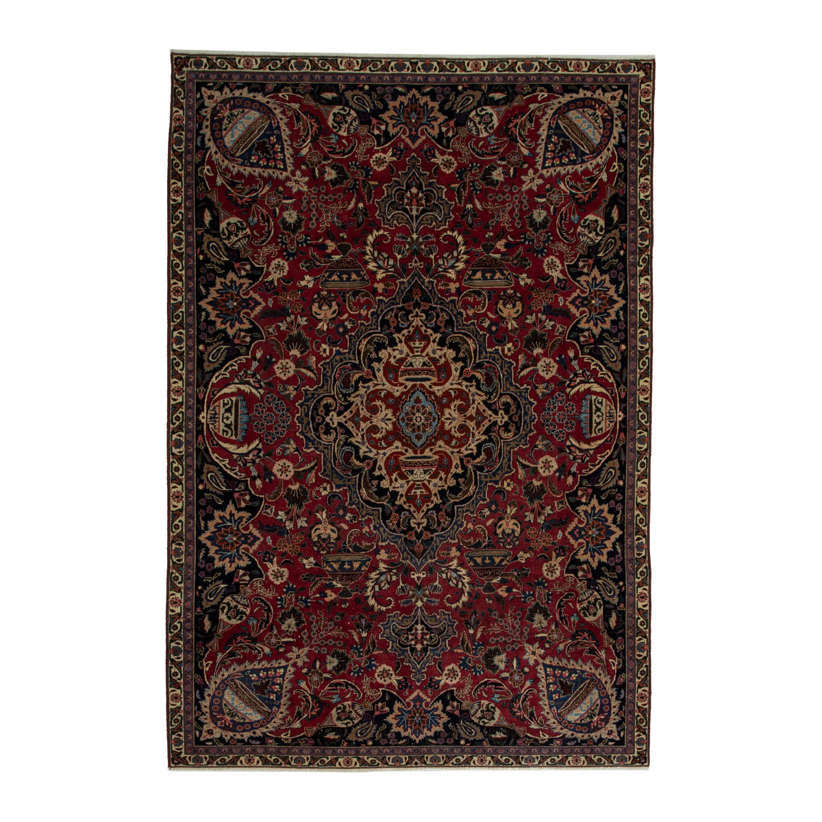 Persian Kashmar oversized rug in burgundy and deep red, 7'5" x 10'6"