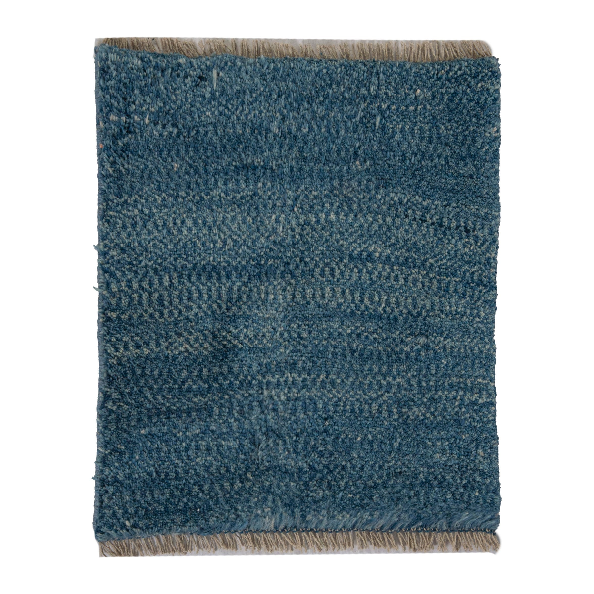Persian Gabbeh accent rug in teal and dark teal, 1'8" x 1'10"