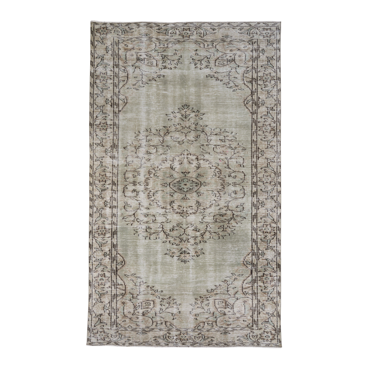 Turkish Manisa area rug in greige, 5'11" x 9'11"