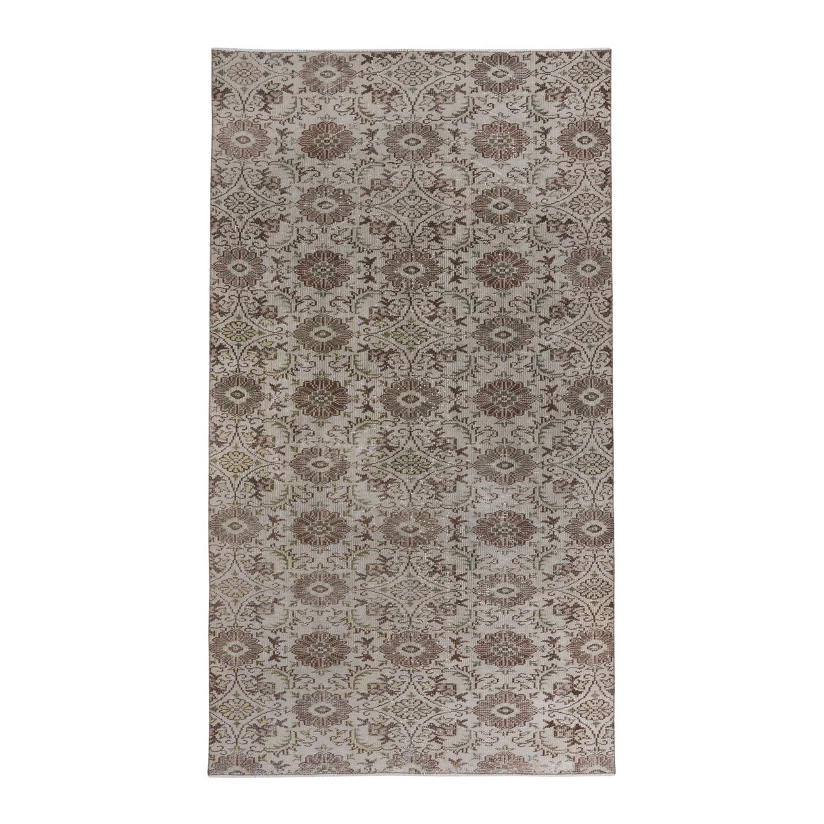 Turkish Manisa area rug in cream and greige, 5'3" x 9'4"