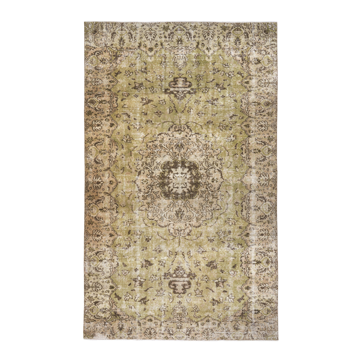 Turkish Isparta area rug in straw and khaki, 5'1" x 8'6"