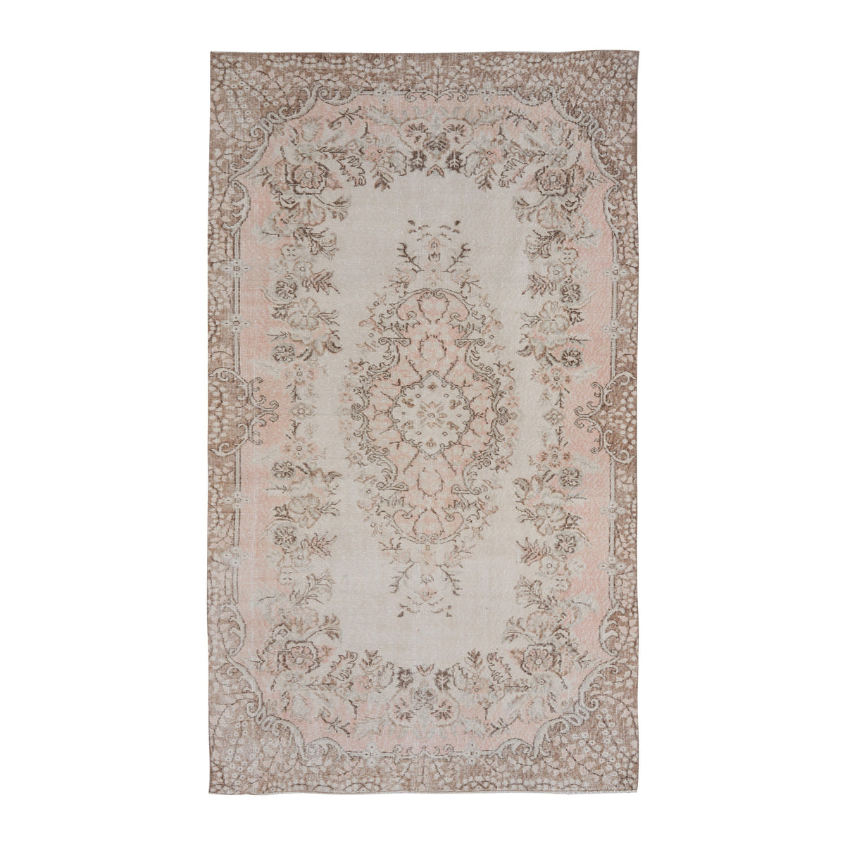 Turkish Isparta area rug in cream and taupe, 5'8" x 9'7"