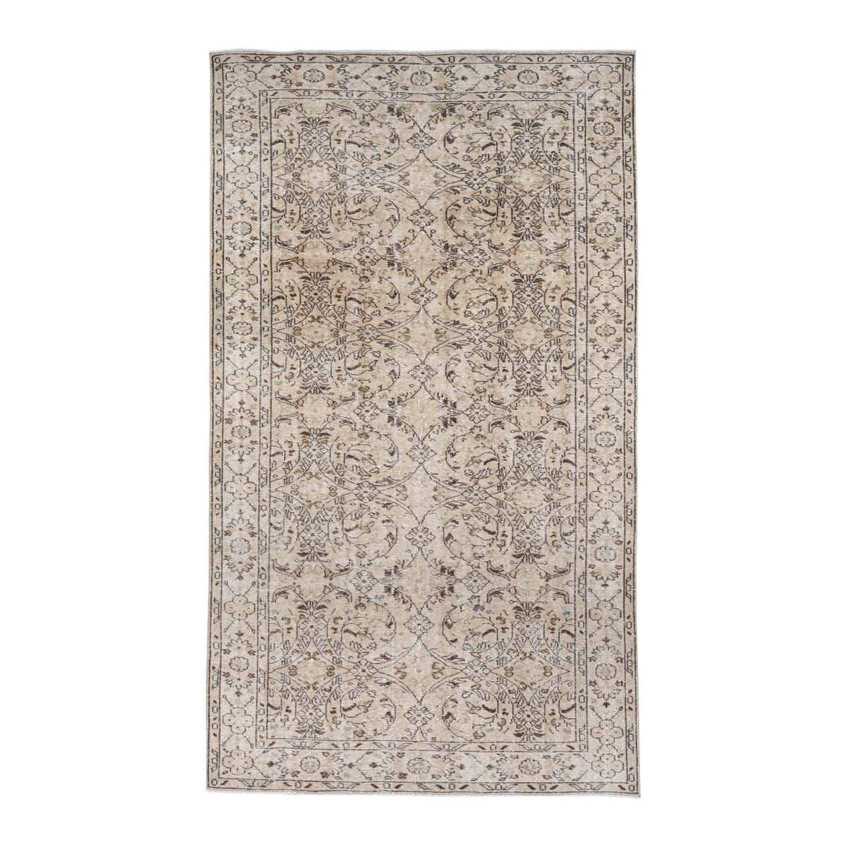 Turkish Isparta area rug in ivory and taupe, 5'1" x 8'11"