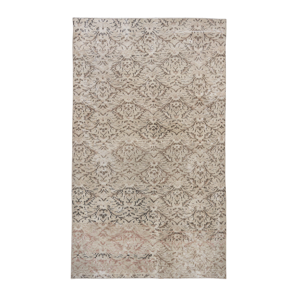 Turkish Manisa area rug in cream and taupe, 4'8" x 7'7"