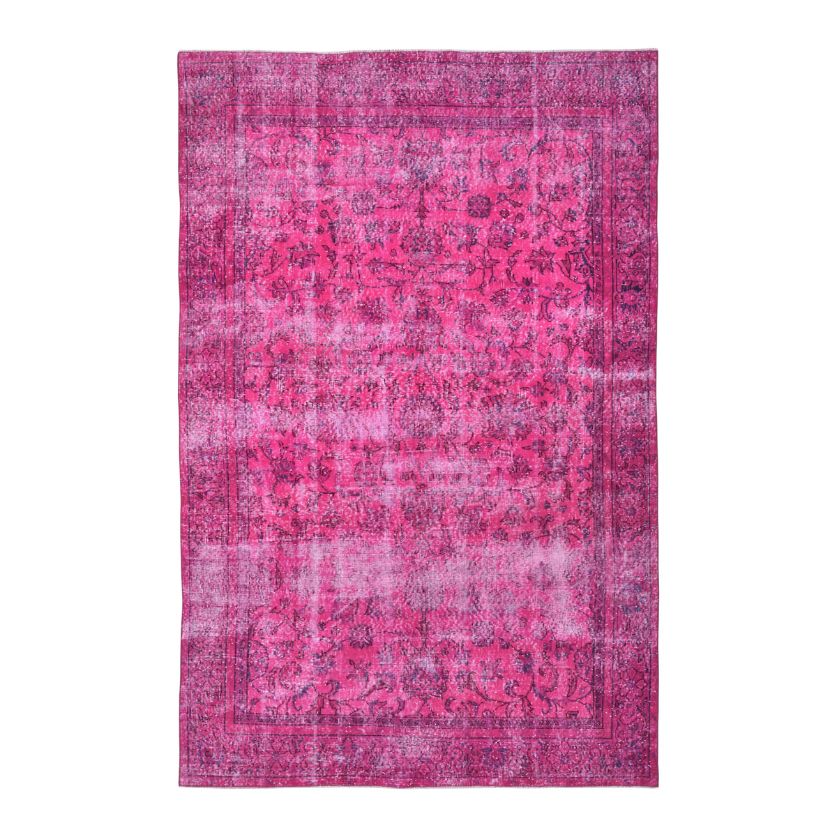 Turkish Isparta area rug in magenta and faded red, 6'6" x 10'