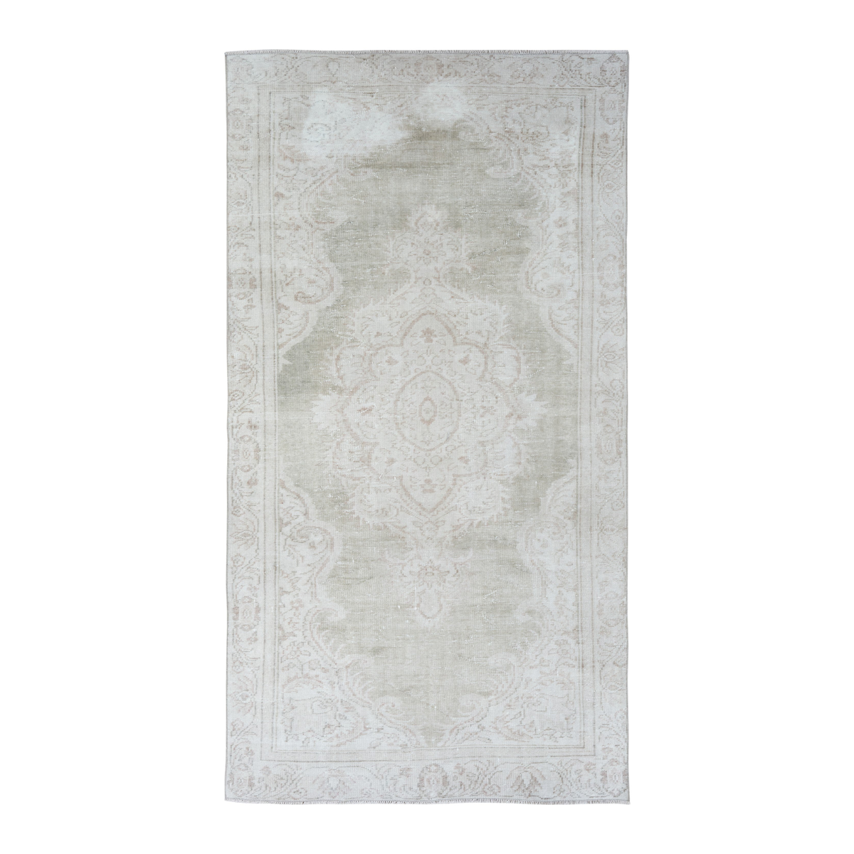 Turkish Manisa area rug in cream and taupe, 5'3" x 9'11"