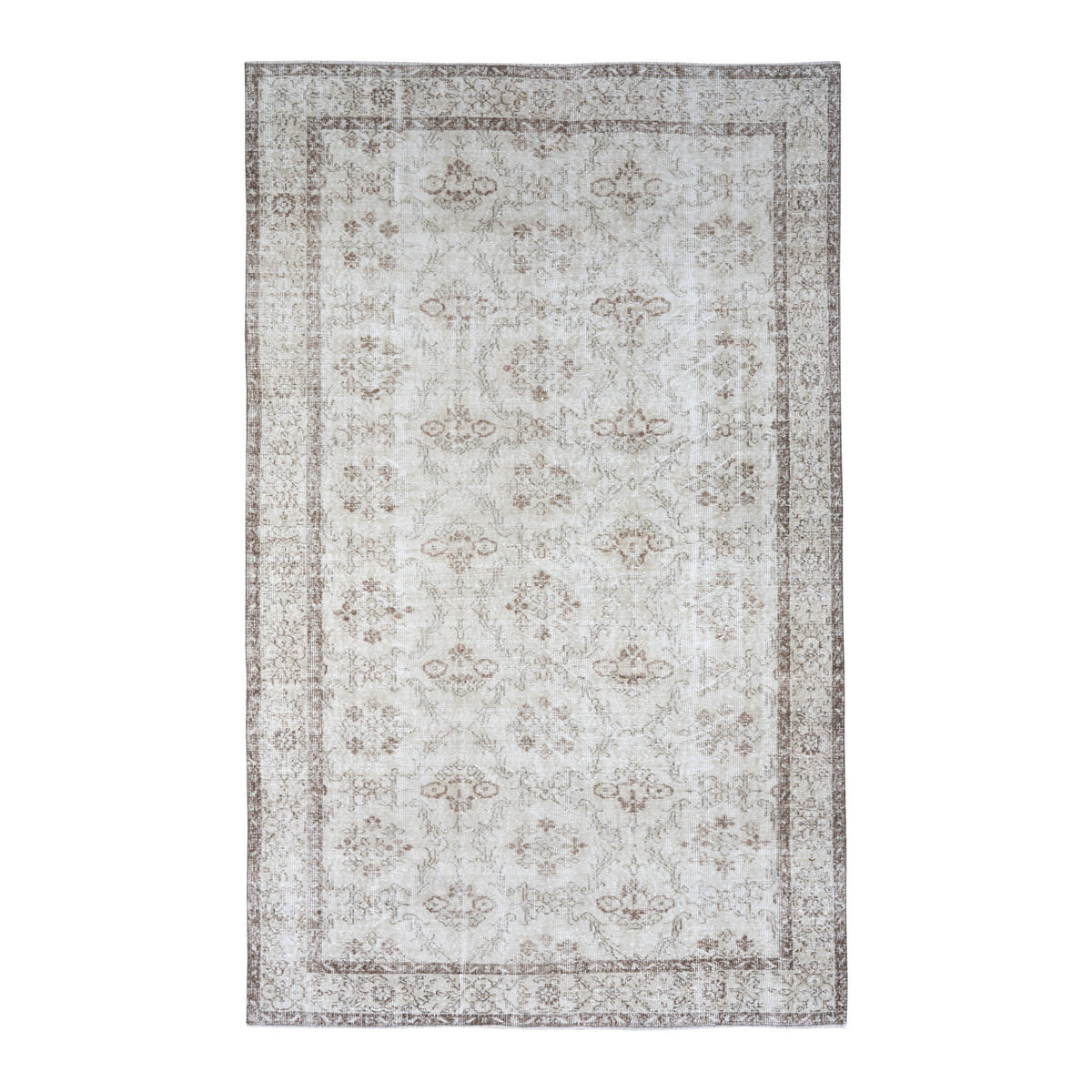 Turkish Isparta area rug in ivory and taupe, 6' x 9'8"