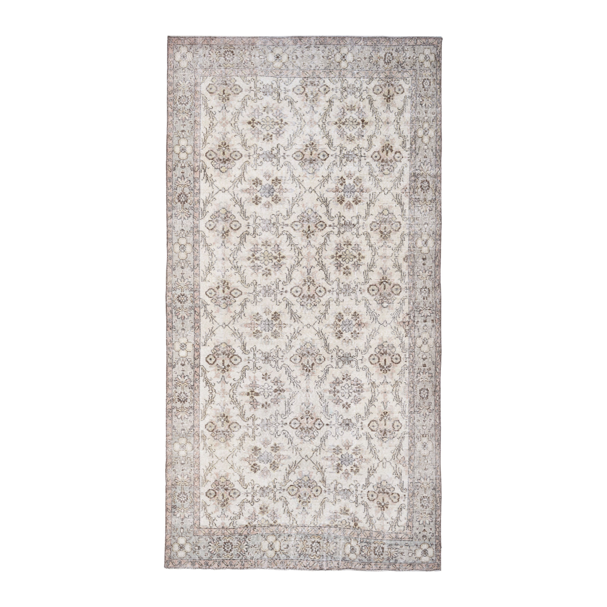 Turkish Isparta area rug in ivory and taupe, 5'6" x 10'3"
