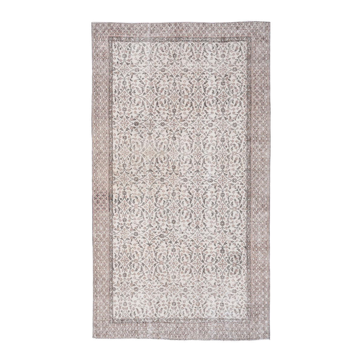 Turkish Isparta area rug in ivory and greige, 5'1" x 8'10"