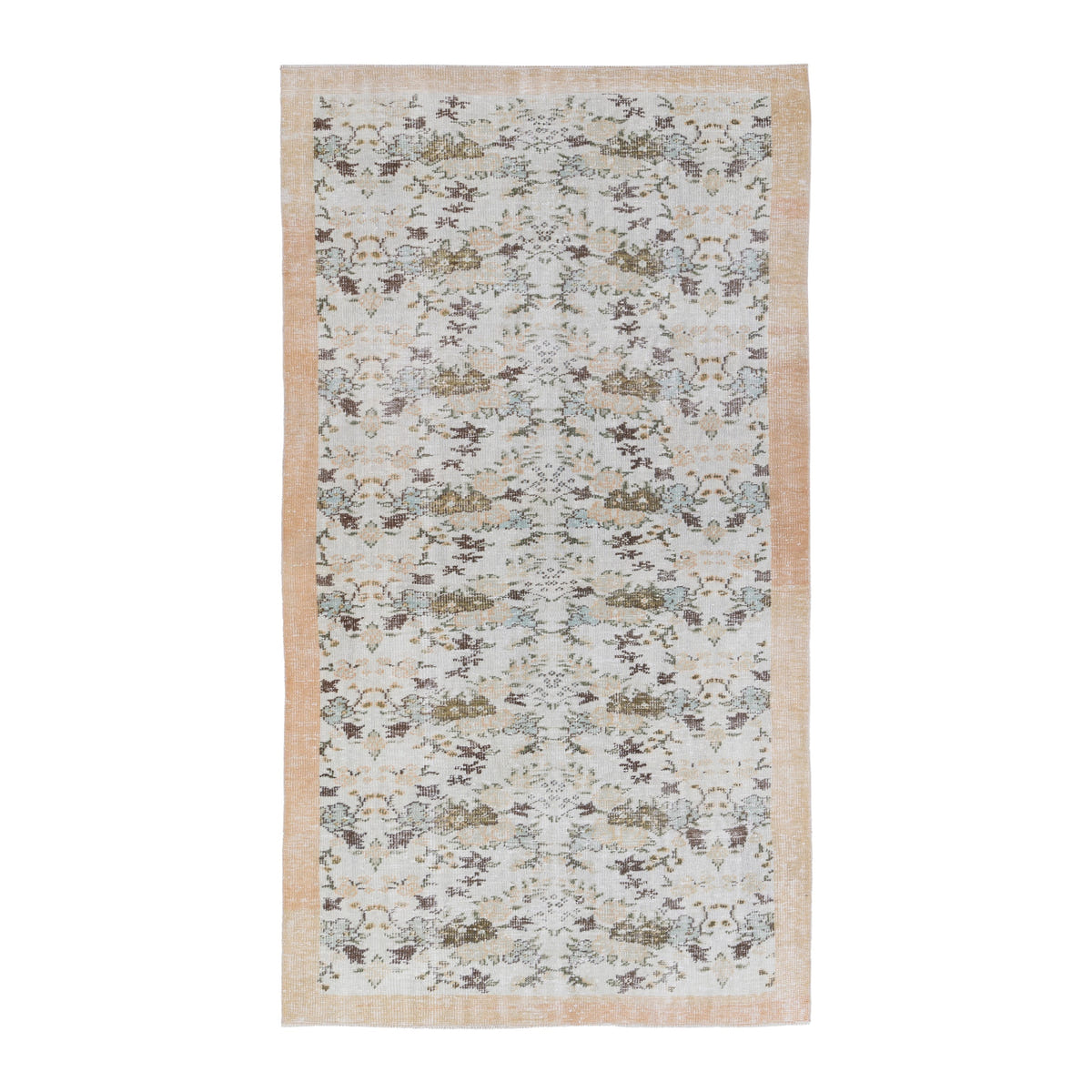 Turkish Manisa area rug in cream and tan, 5'3" x 9'2"