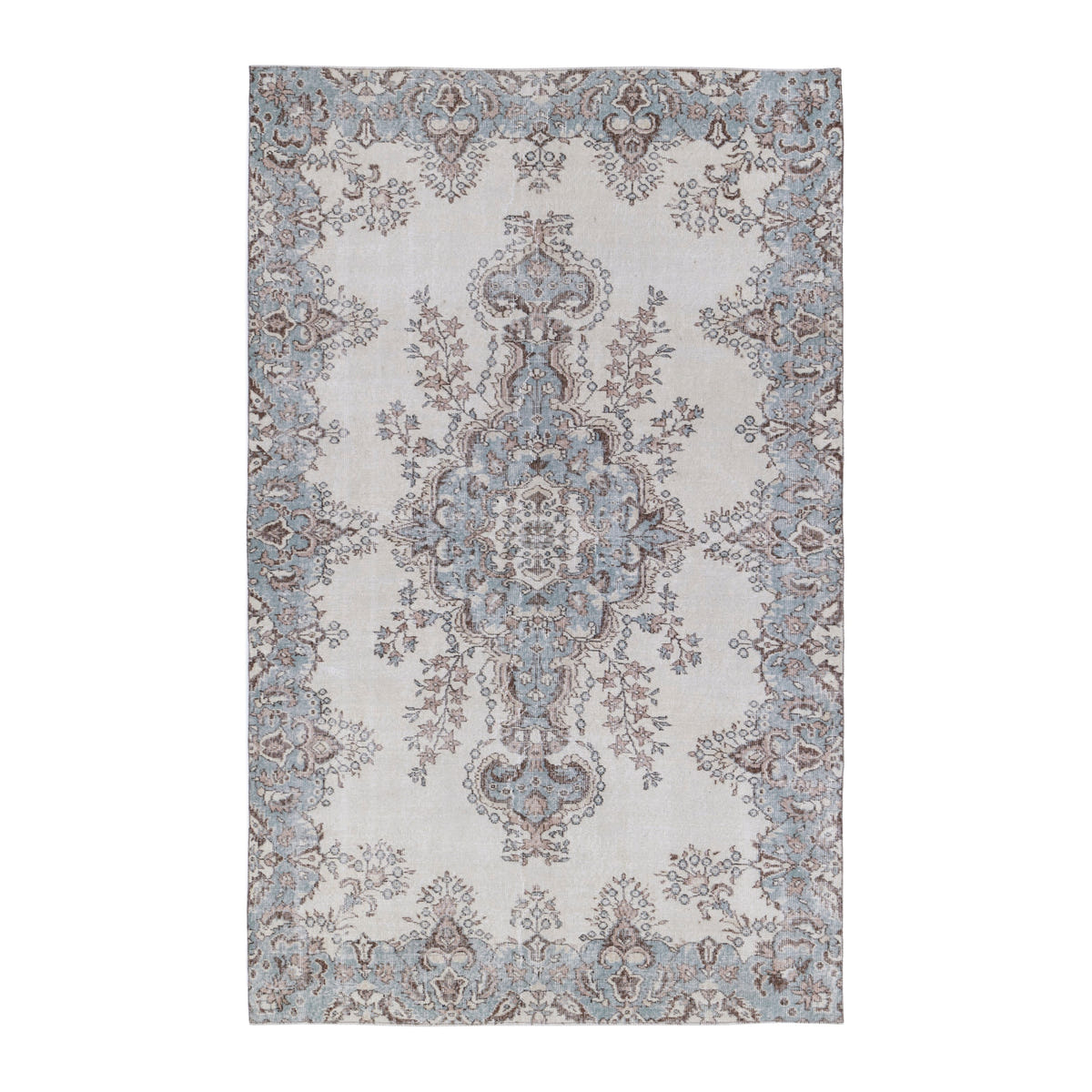Turkish Isparta area rug in ivory and taupe, 6' x 9'5"