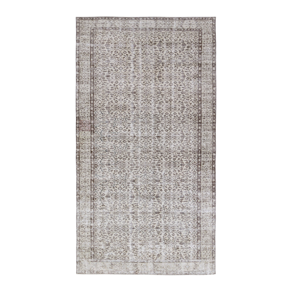 Turkish Manisa area rug in taupe and greige, 5'4" x 9'6"
