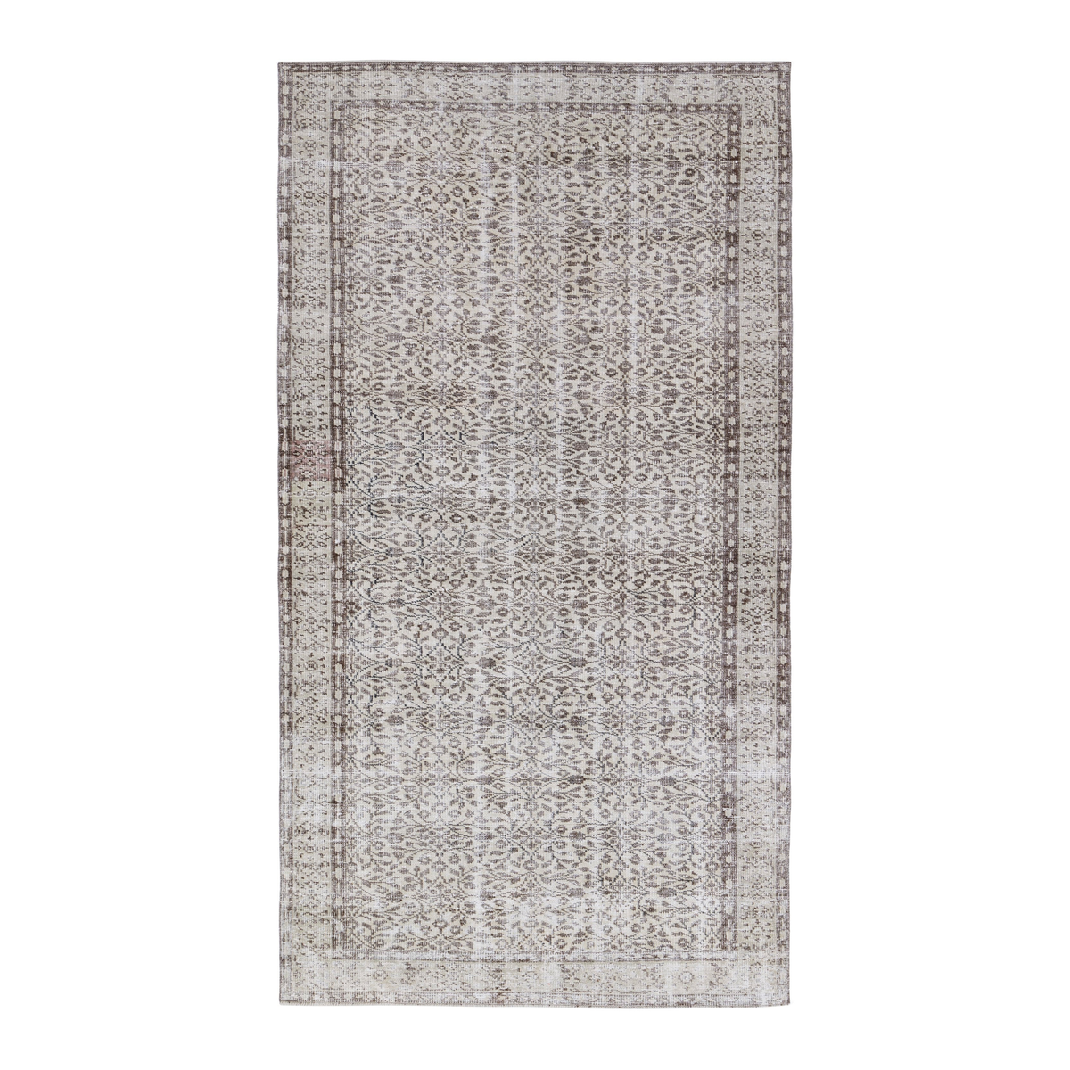 Turkish Manisa area rug in taupe and greige, 5'4" x 9'6"