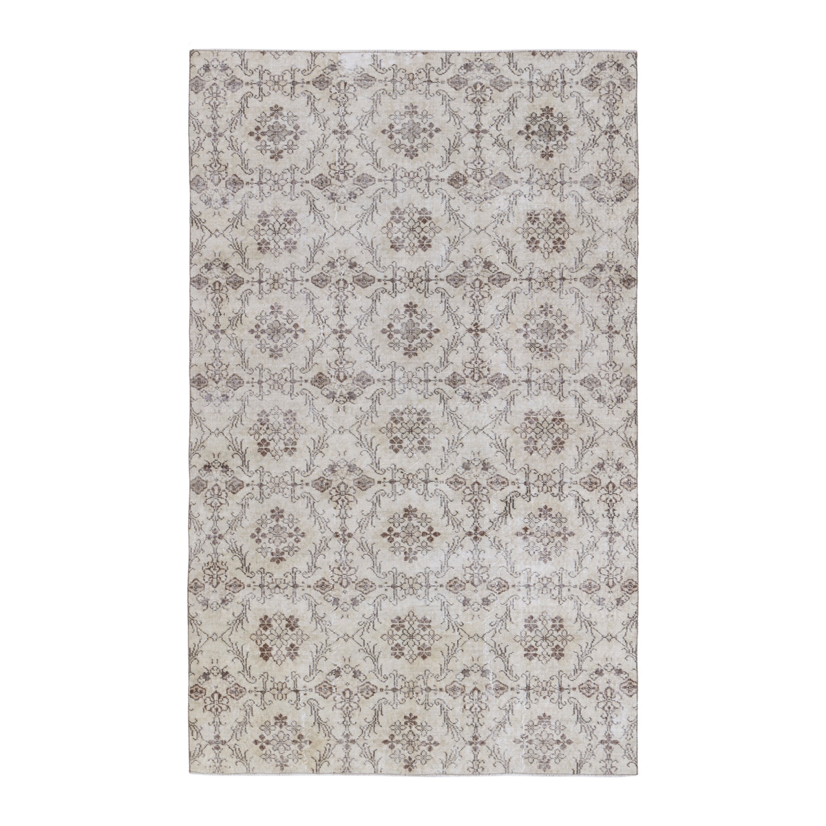 Turkish Isparta area rug in ivory and taupe, 5'8" x 8'10"