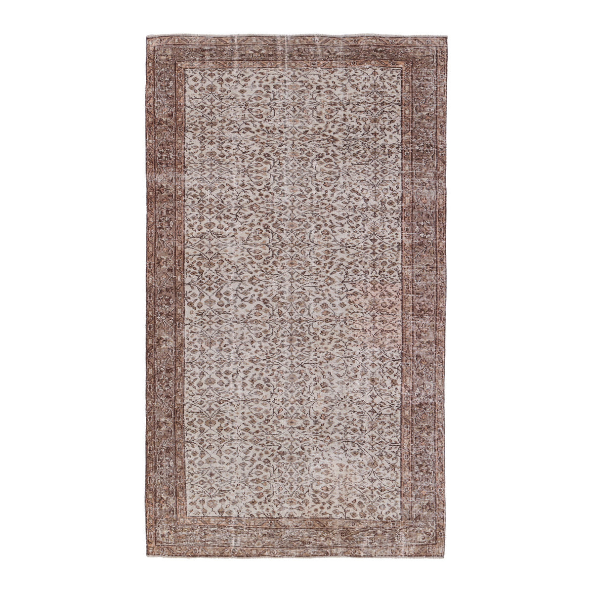 Turkish Isparta area rug in cream and terracotta, 4'9" x 8'2"
