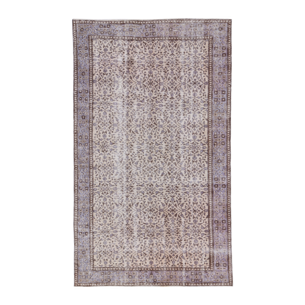Turkish Isparta area rug in cream and greige, 5'5" x 9'3"
