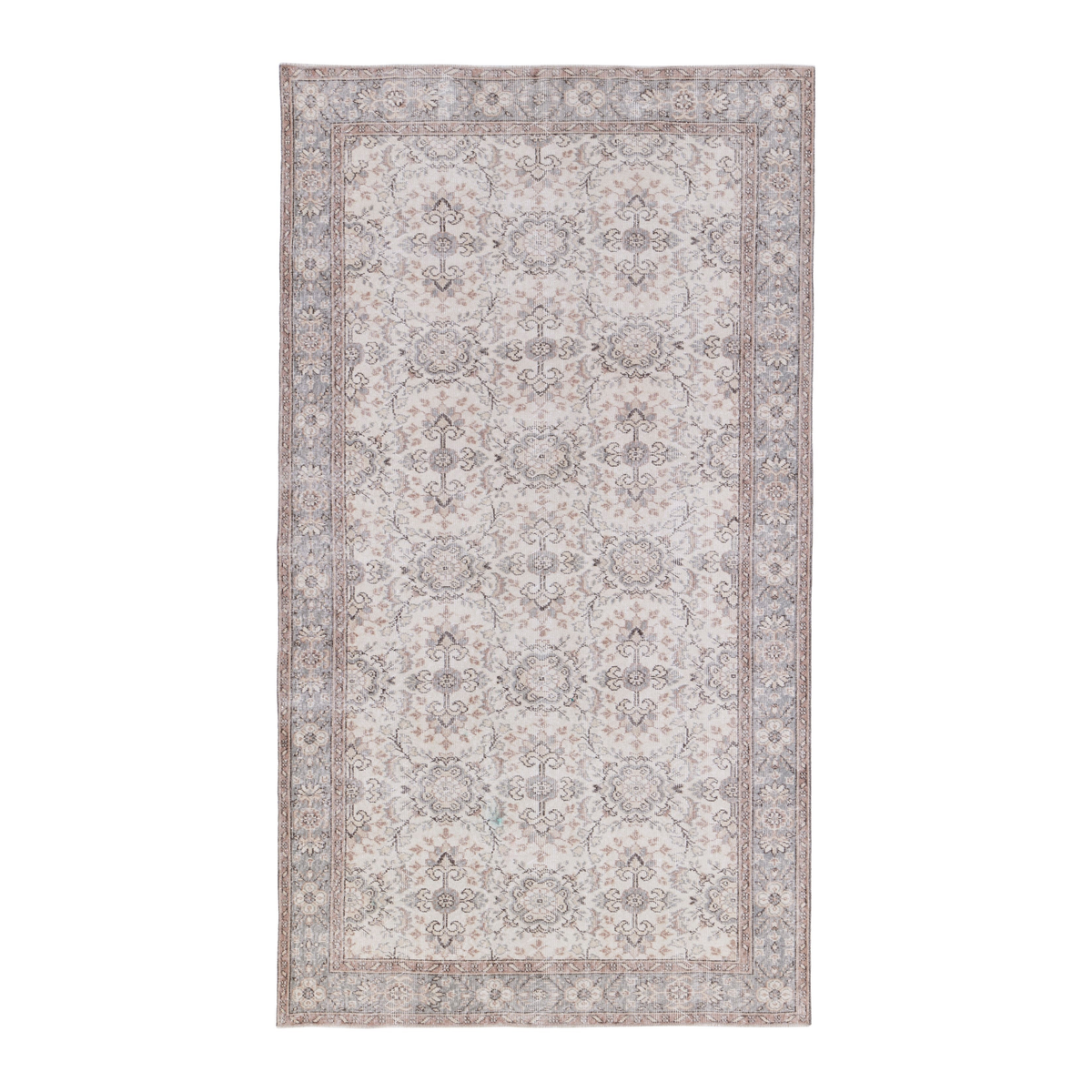 Turkish Isparta area rug in cream and taupe, 5'9" x 9'11"