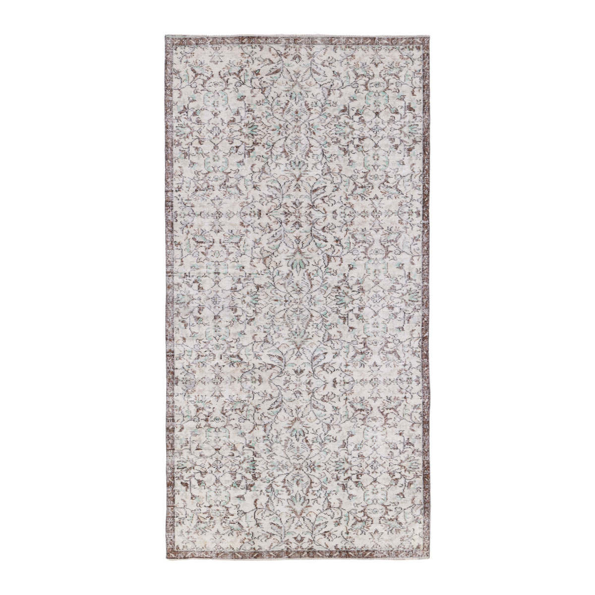 Turkish Isparta area rug in cream and taupe, 4'8" x 9'1"