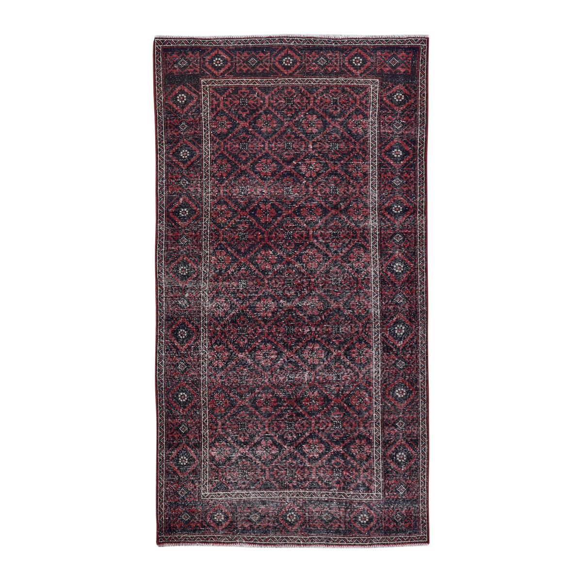 Persian Baluch area rug in burgundy and faded red, 4'3" x 7'10"