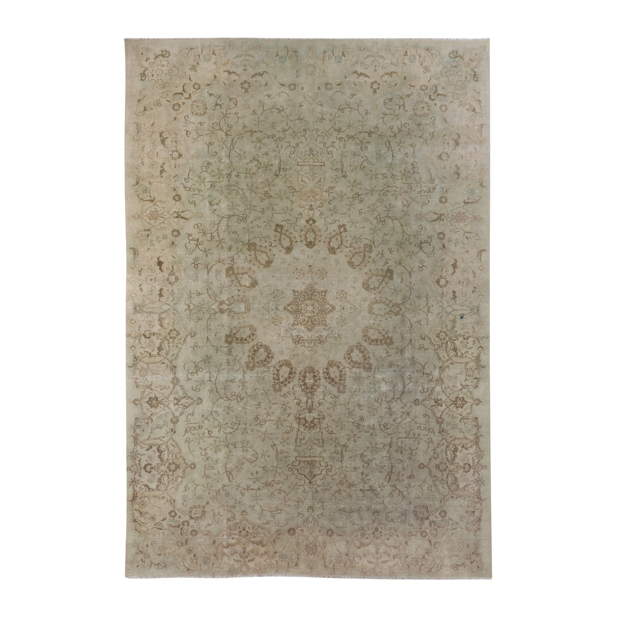 Persian Tabriz oversized rug in cream and taupe, 8'5" x 12'6"