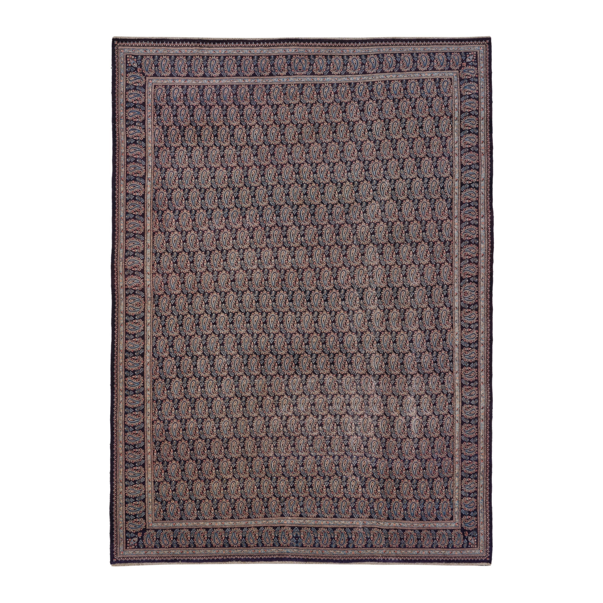 Persian Birjand oversized rug in muted pink and charcoal, 9'3" x 13'1"