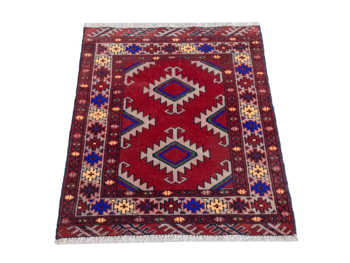 4864, Persian Torkaman Mini Rug