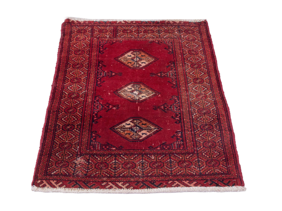 4898, Persian Torkaman Mini Rug
