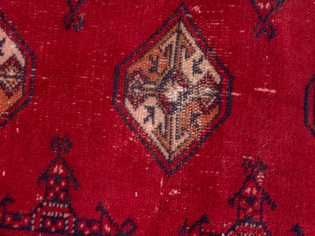 4898, Persian Torkaman Mini Rug