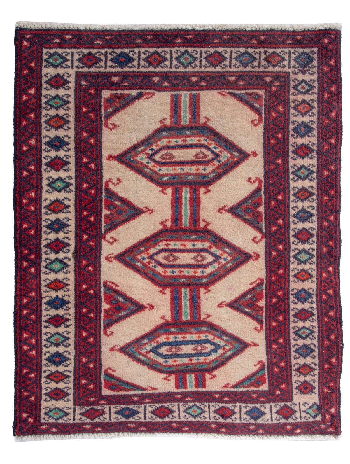 4834, Persian Torkaman Mini Rug