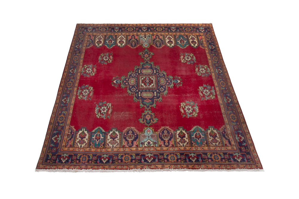 Persian Tabriz oversized rug in deep red and burgundy, view 2 of 19