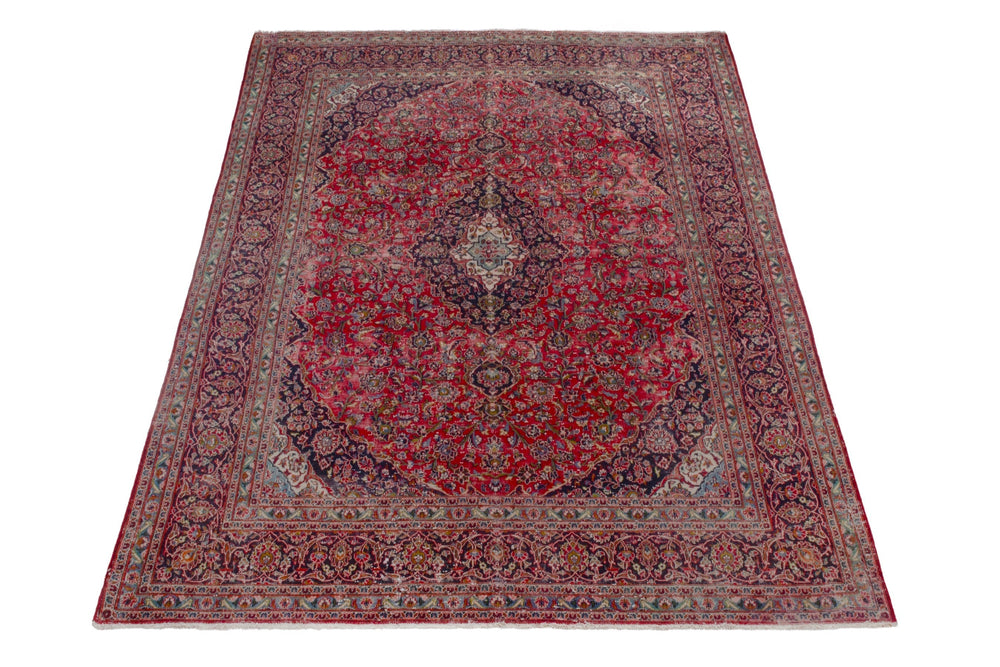 Persian Mashhad oversized rug in deep red and burgundy