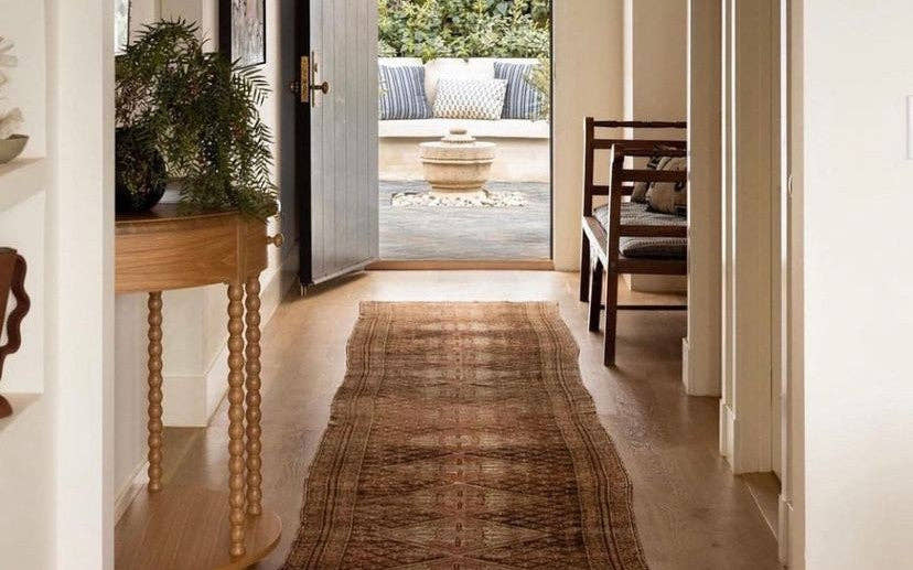 Vintage runner in an entry hallway