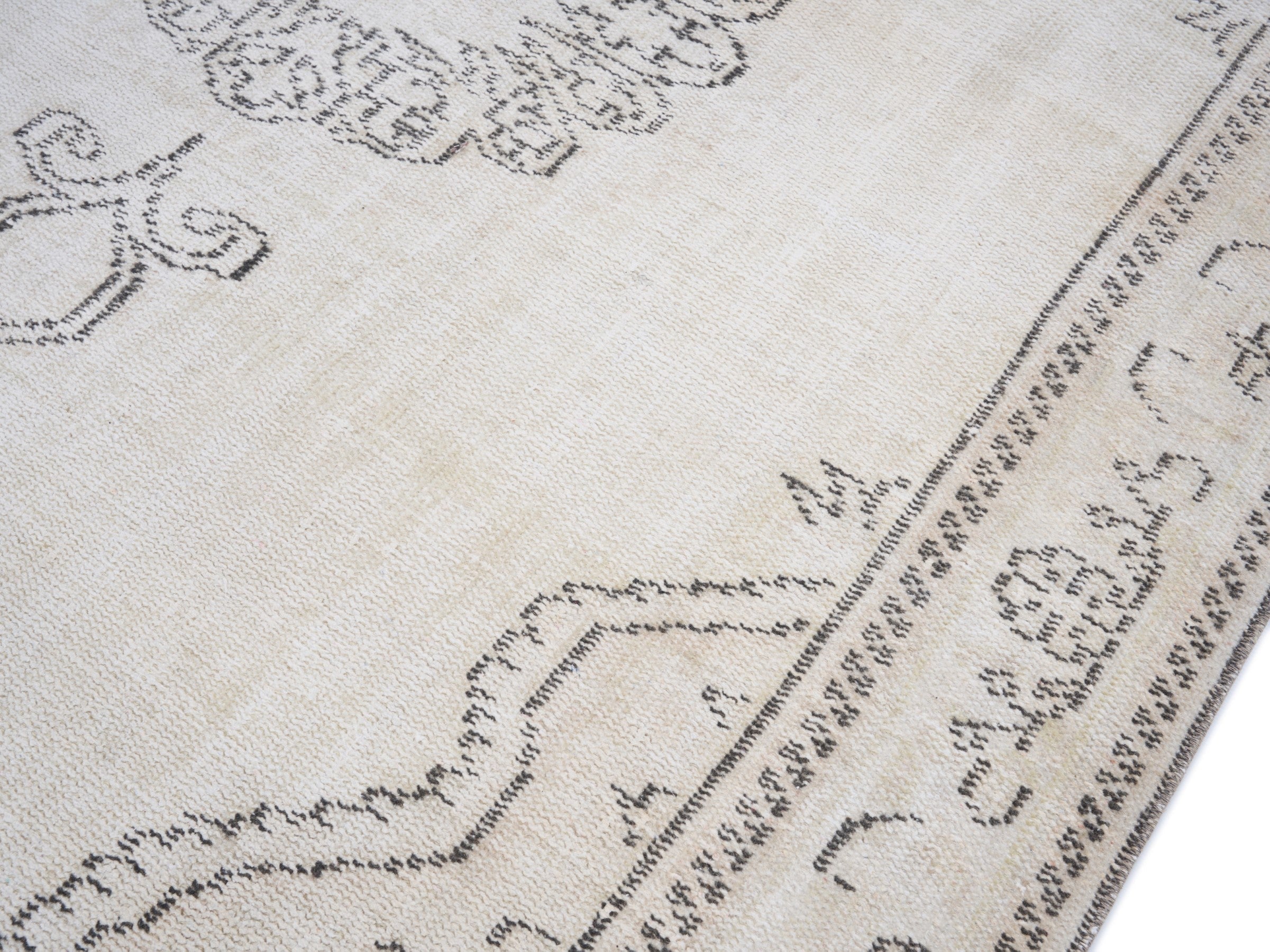 Turkish Manisa area rug in cream and greige, view 5 of 10