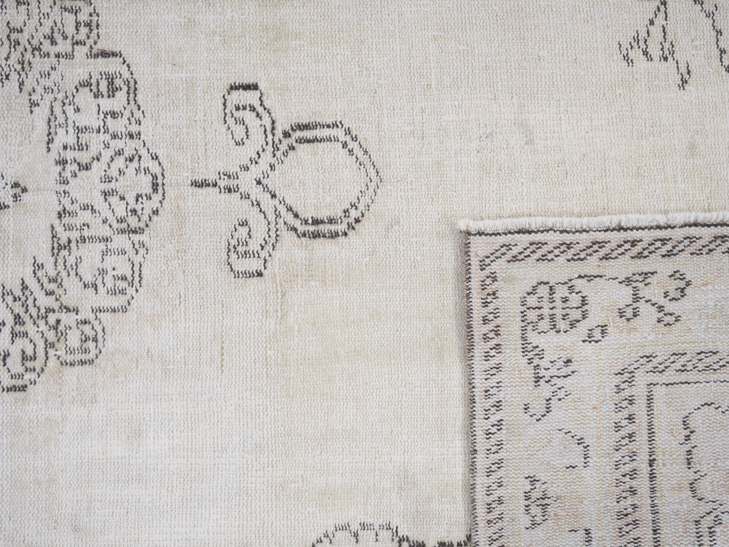 Turkish Manisa area rug in cream and greige, view 10 of 10