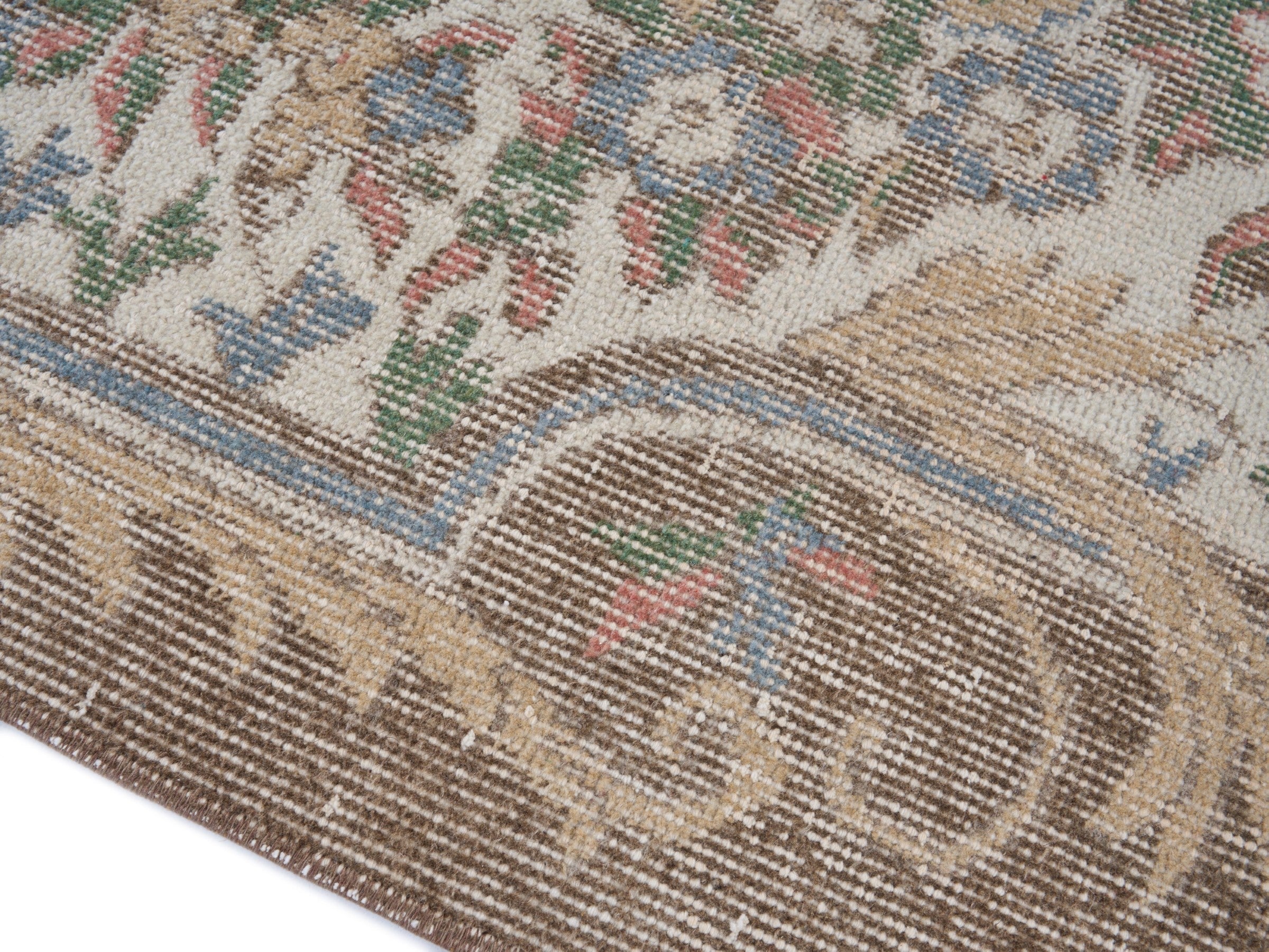 Turkish Isparta area rug in cream and greige, view 6 of 10