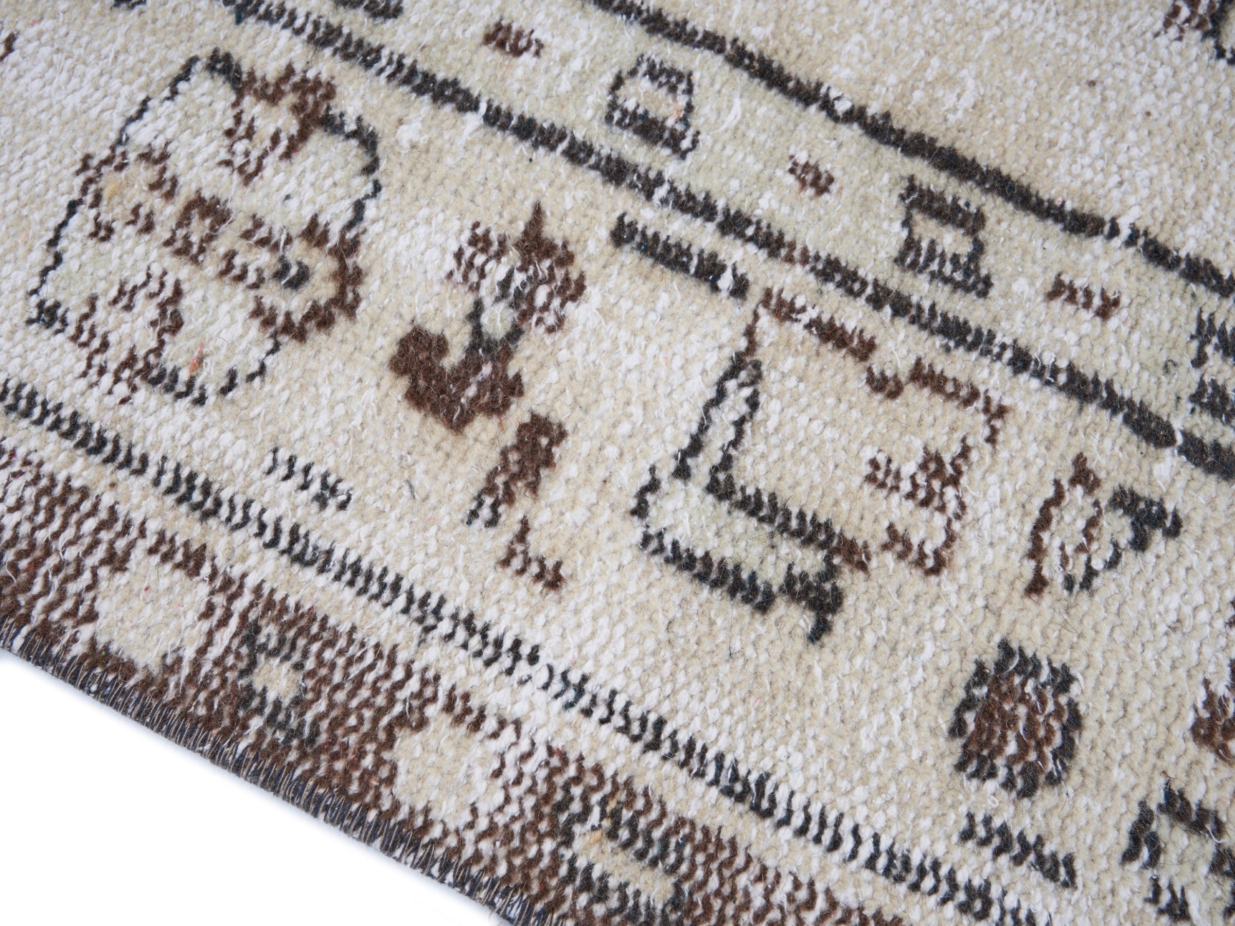 Turkish Manisa area rug in cream and greige, view 6 of 10