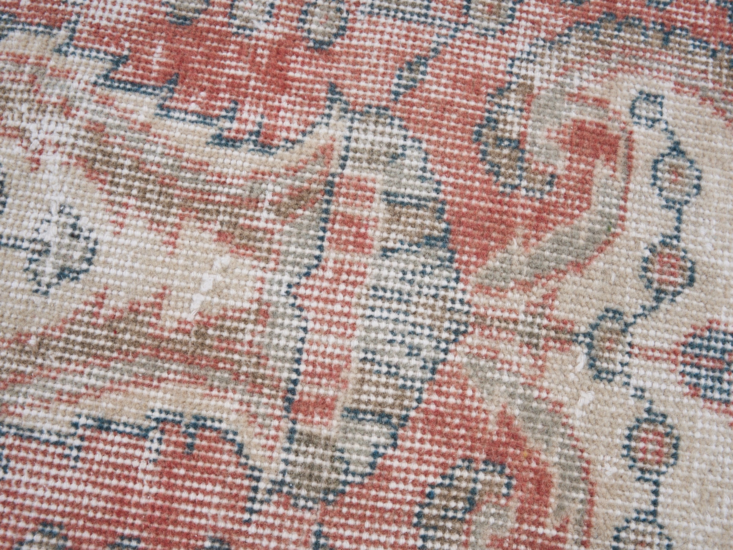 Turkish Isparta area rug in terracotta and cream, view 7 of 10